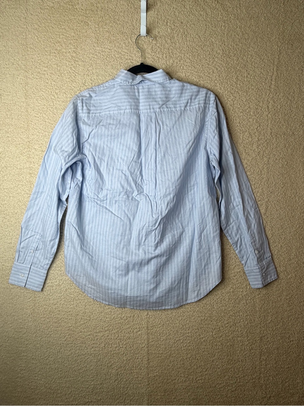 Everlane The Must-Have Shirt in Silky Cotton Forever Blue Optic White Size 2 NWT - Picture 3 of 16